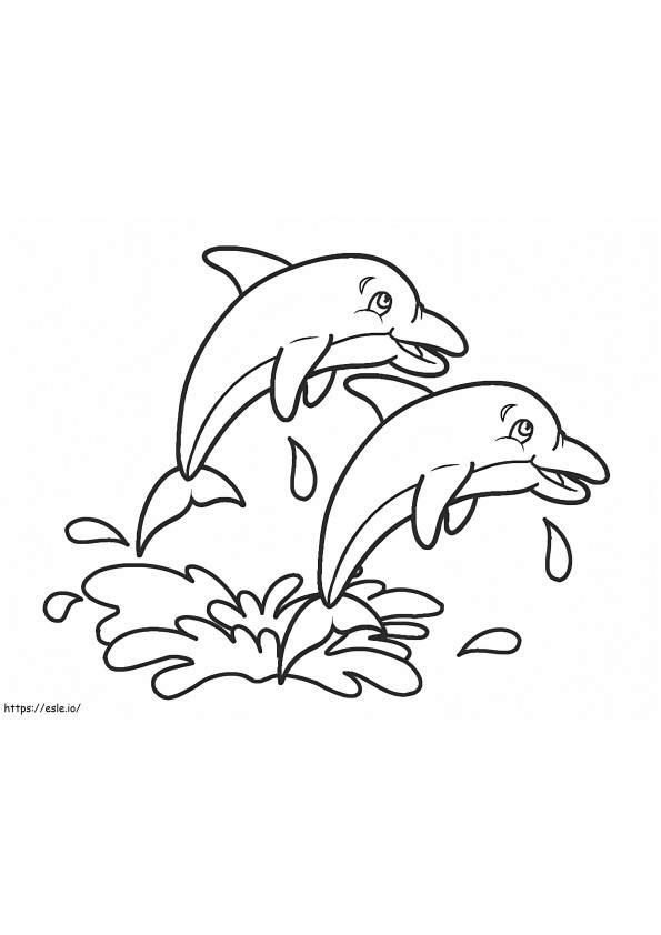 Dolfijnen om af te drukken kleurplaat