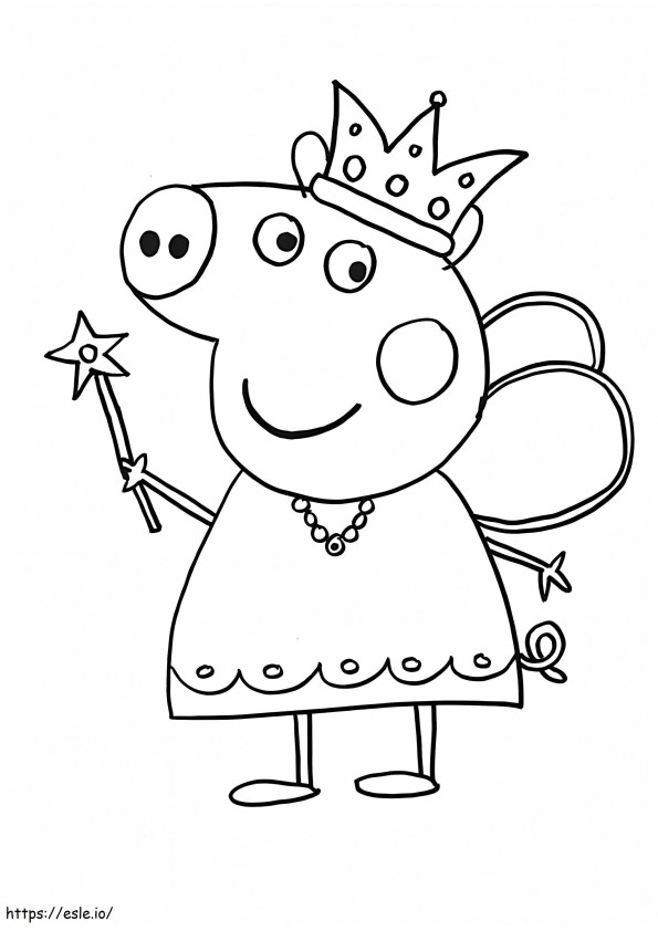 Princesa Peppa Pig para colorear