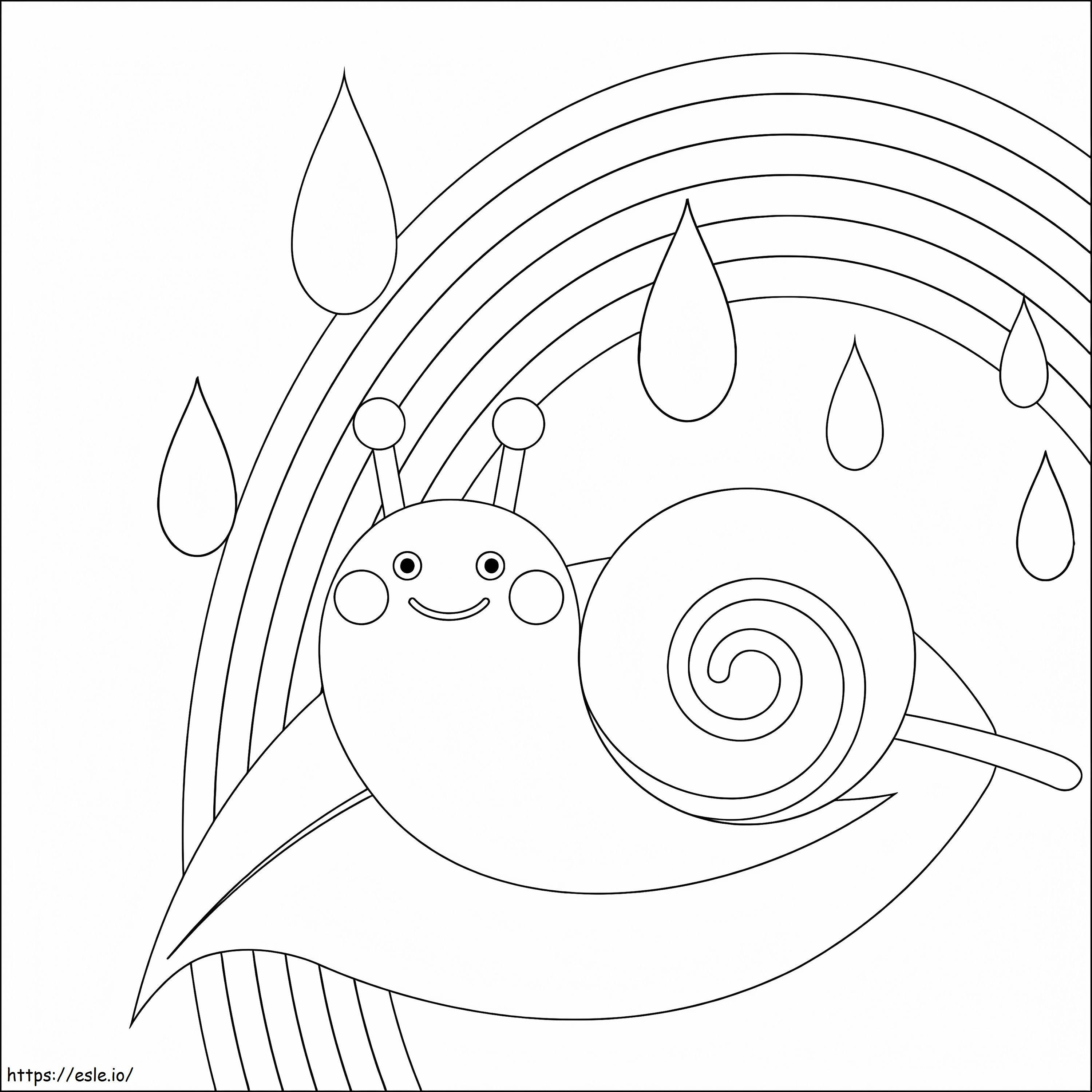 Snail And Rainbow coloring page