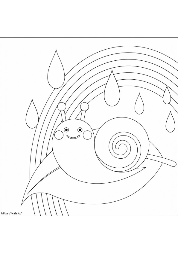 Snail And Rainbow coloring page