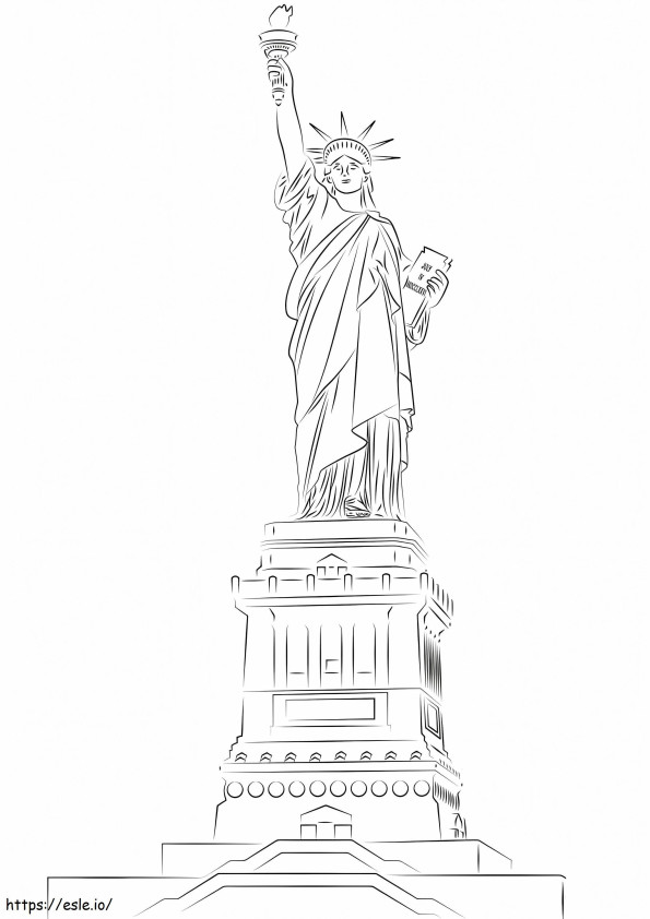 Coloriage La statue de la Liberté à imprimer dessin