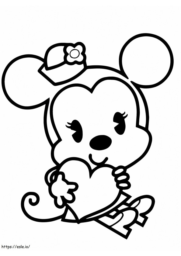 Coloriage Minnie Disney Mignonnes à imprimer dessin