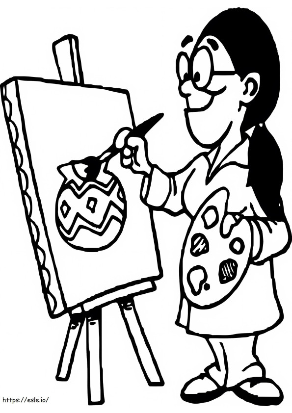 Artist Smiling coloring page