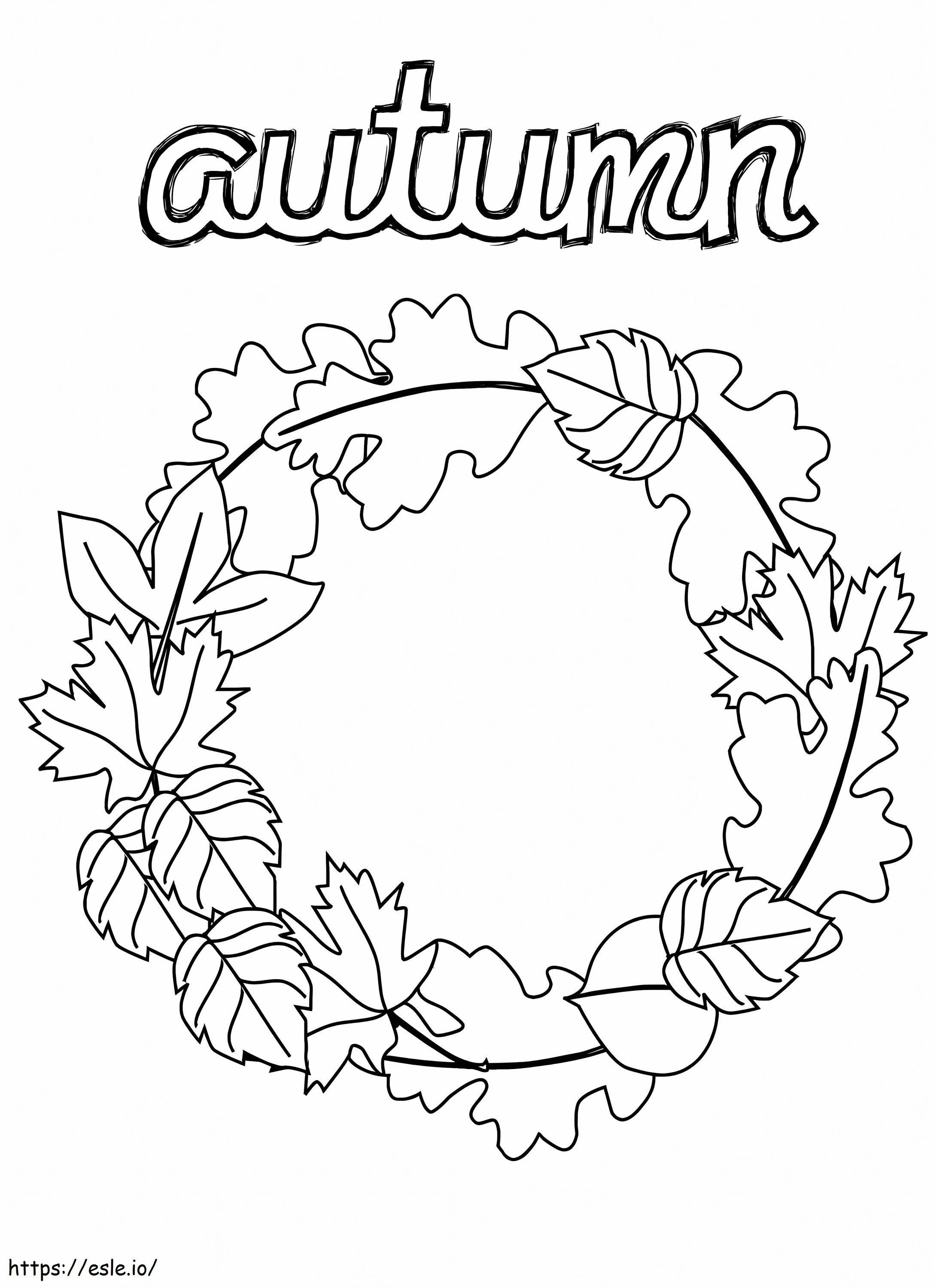 Autumn Wreath coloring page
