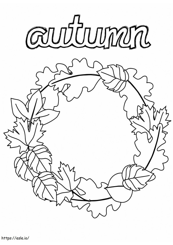 Autumn Wreath coloring page