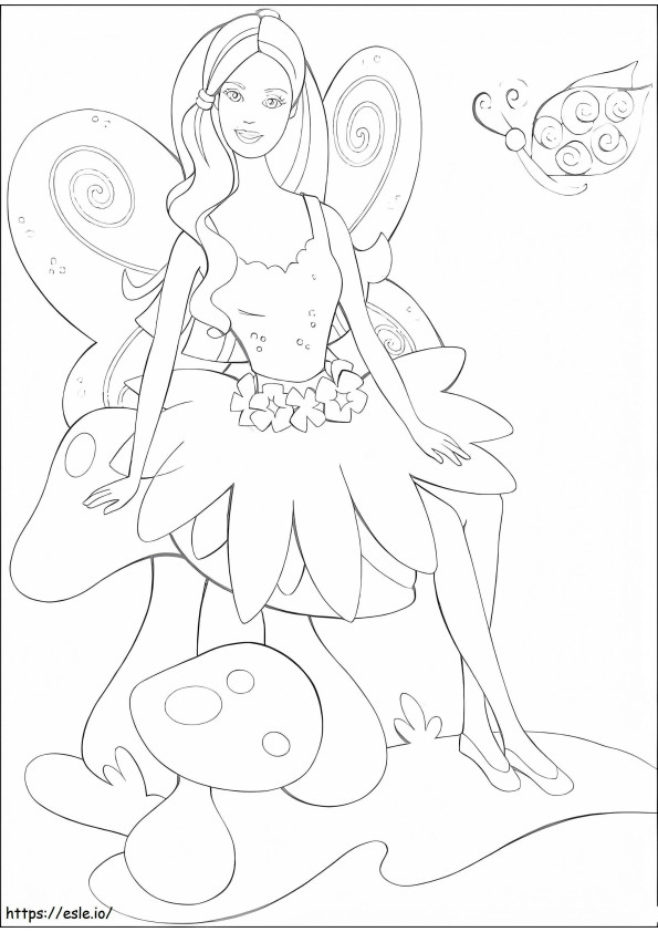 Barbie Fairy coloring page