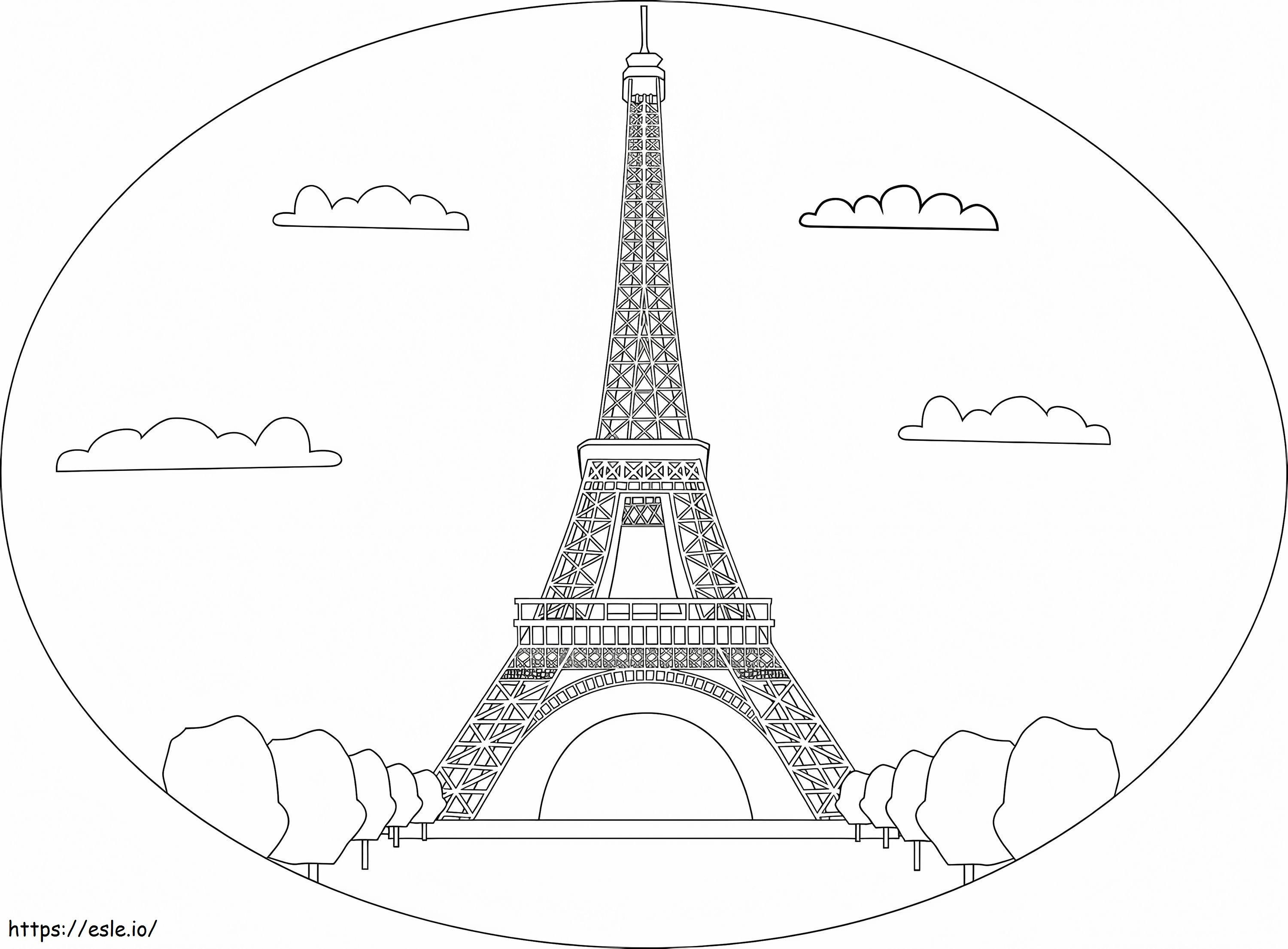 Torre Eiffel 7 para colorir