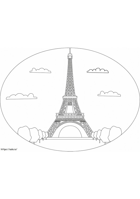 Torre Eiffel 7 para colorear