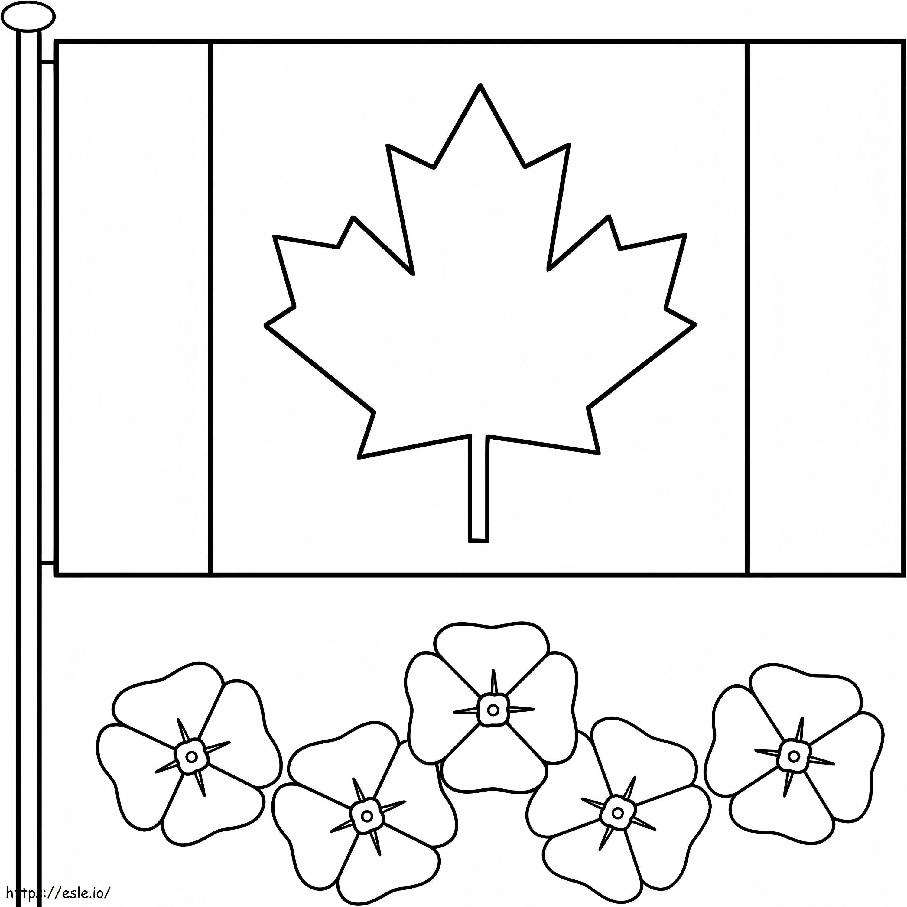 Kanadan muistopäivä värityskuva