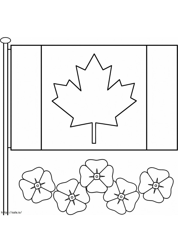 Kanadan muistopäivä värityskuva
