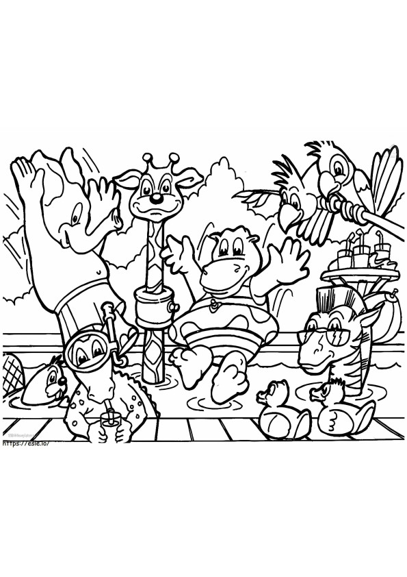 Funny Zoo Animals coloring page