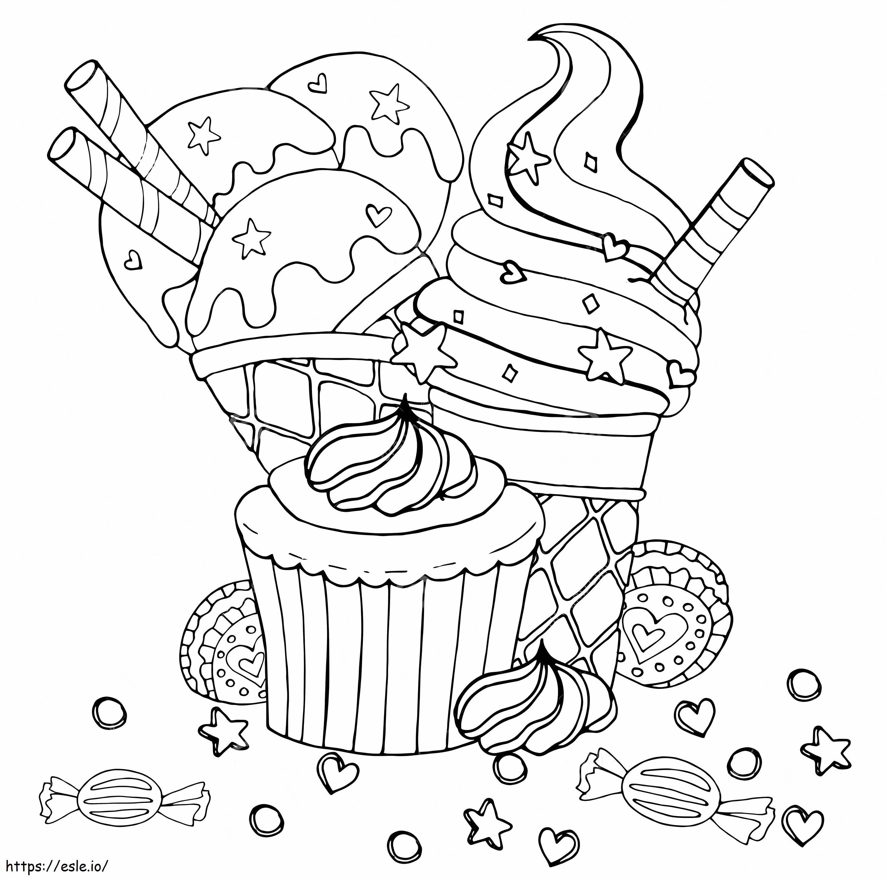 Dessert Sweets coloring page
