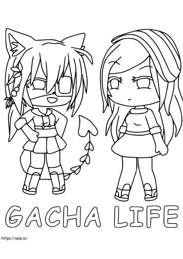 Gacha és barátja élete kifestő