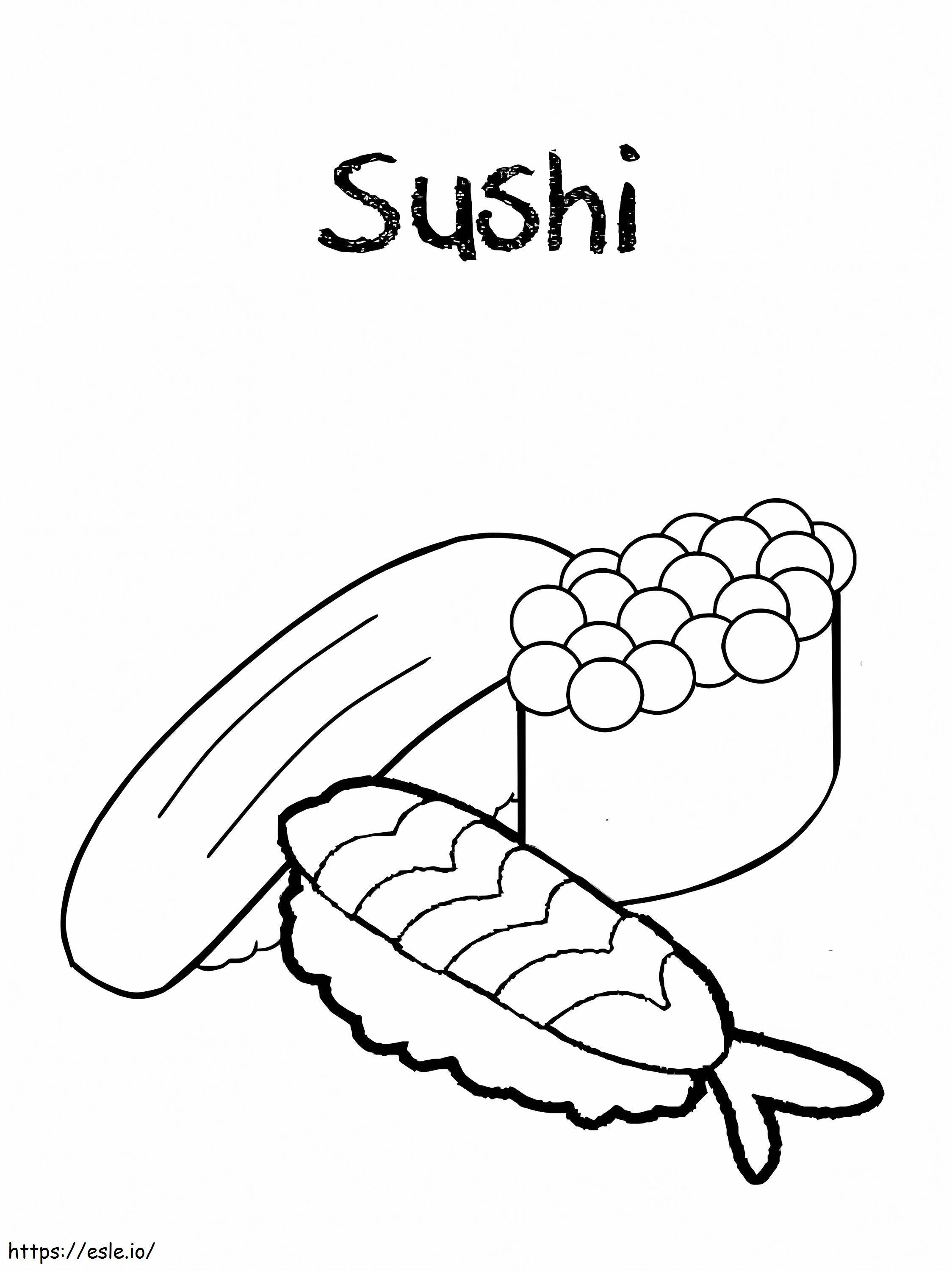 寿司3 ぬりえ - 塗り絵