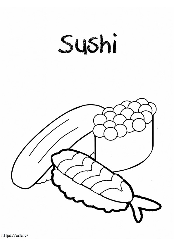 Sushi 3 Gambar Mewarnai