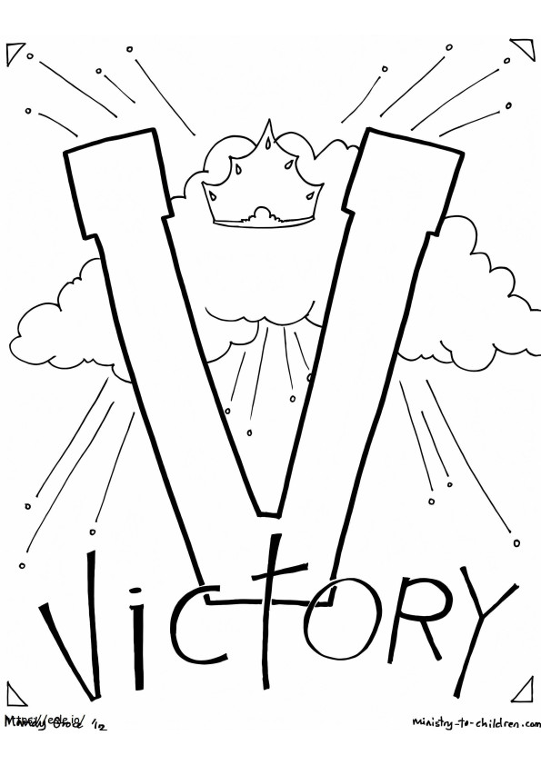 V steht für Sieg ausmalbilder