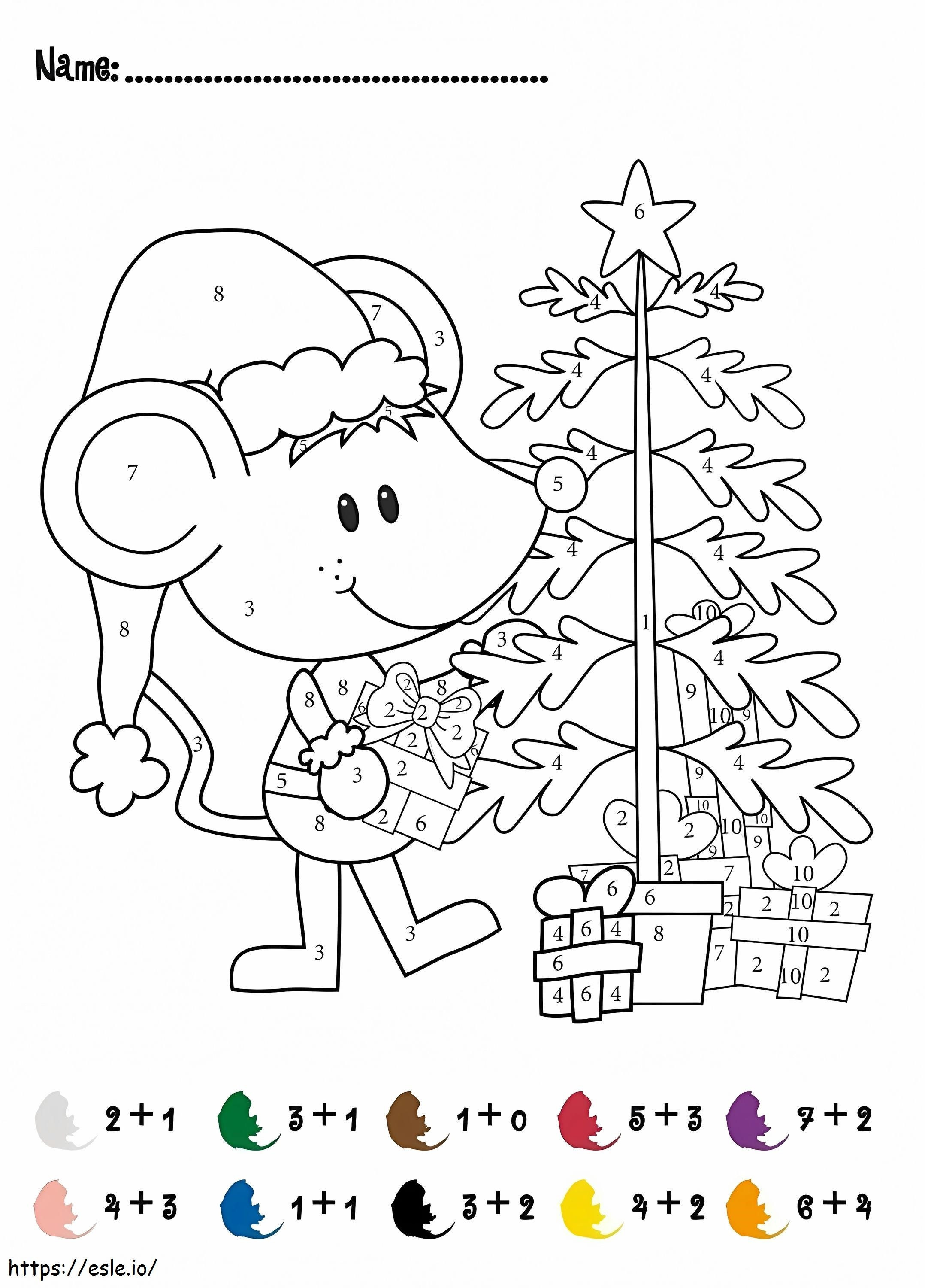 Free Addition Color By Numbers coloring page
