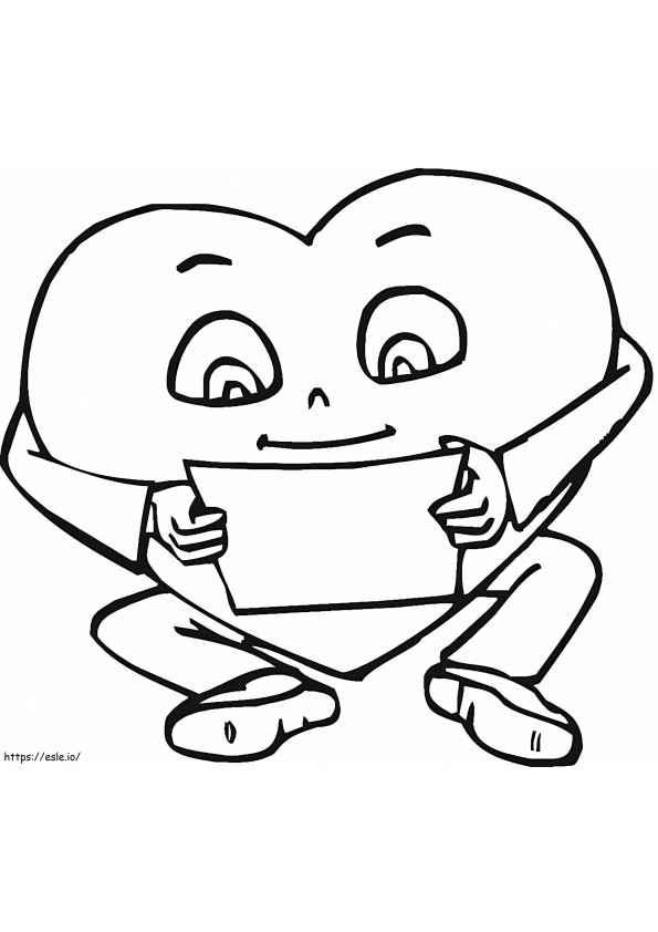 Heart And Letter coloring page