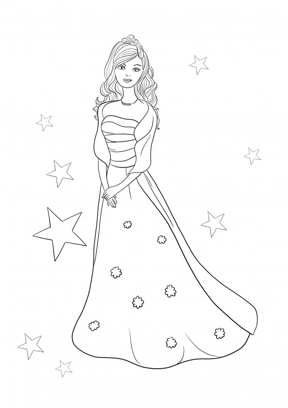 Barbie princess download and color free