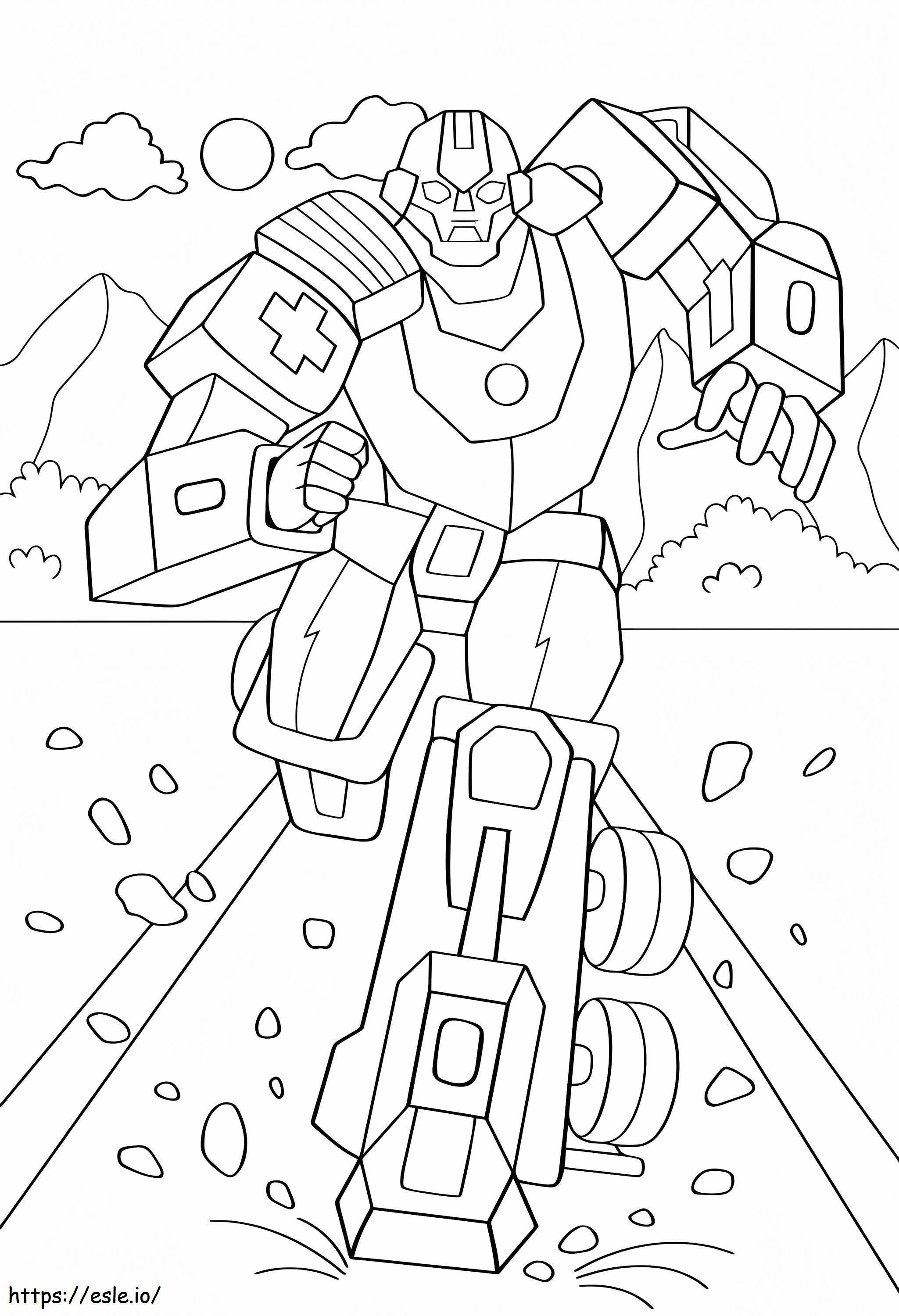 Cool Robot Boy Running coloring page