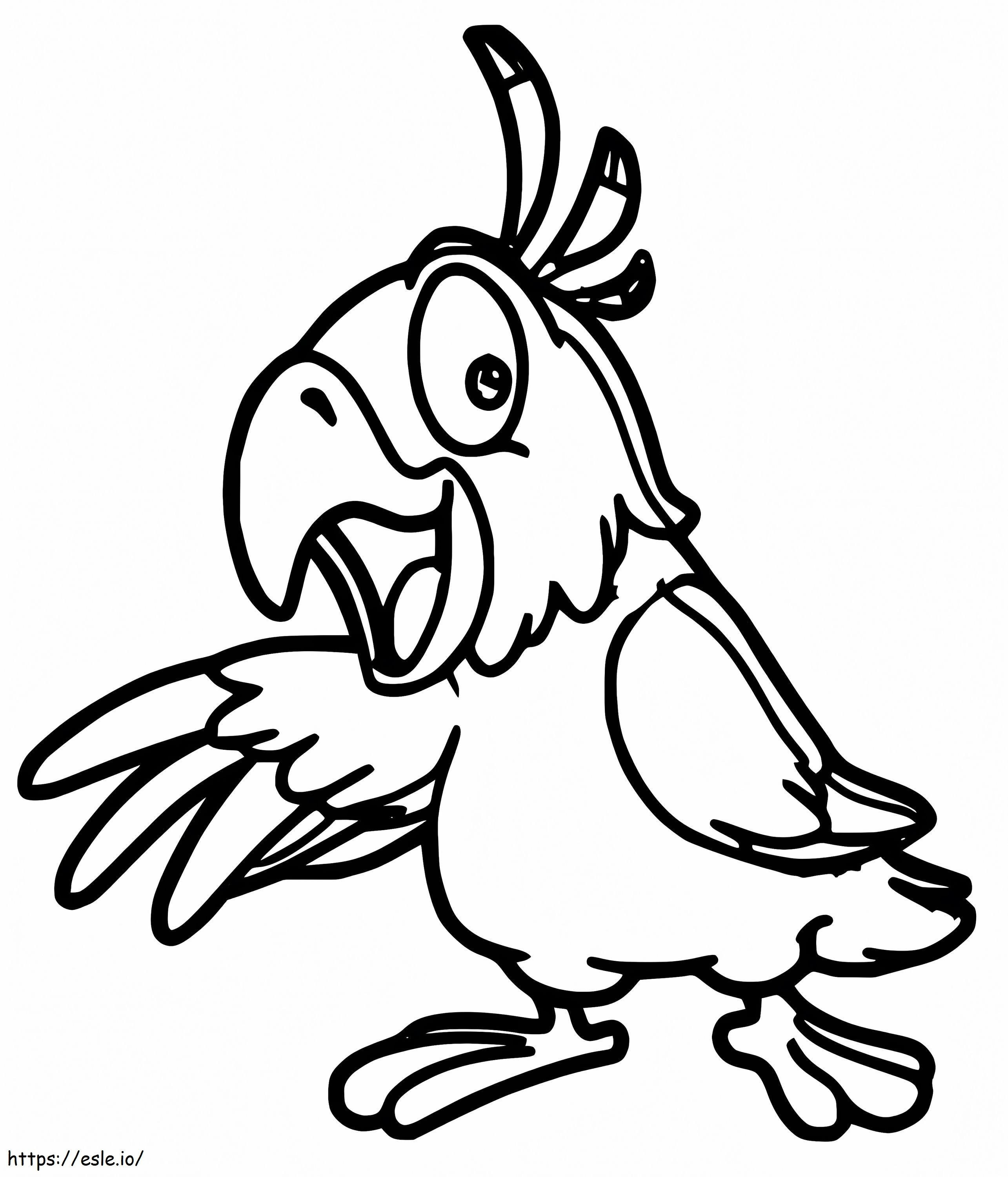 Komik karikatür Sultan papağanı boyama