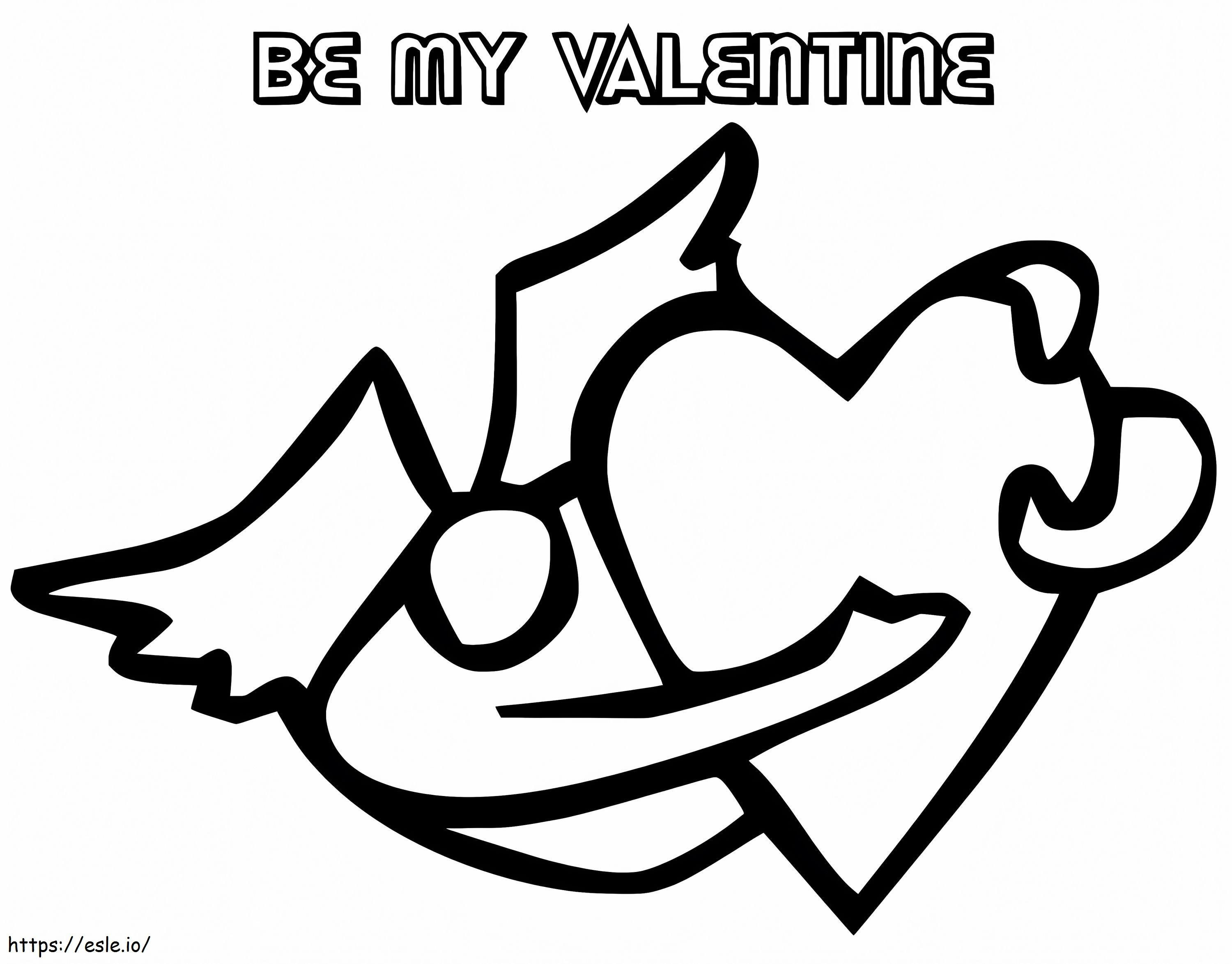 Printable Be My Valentine de colorat