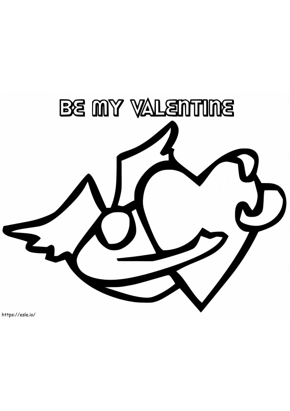 Printable Be My Valentine de colorat