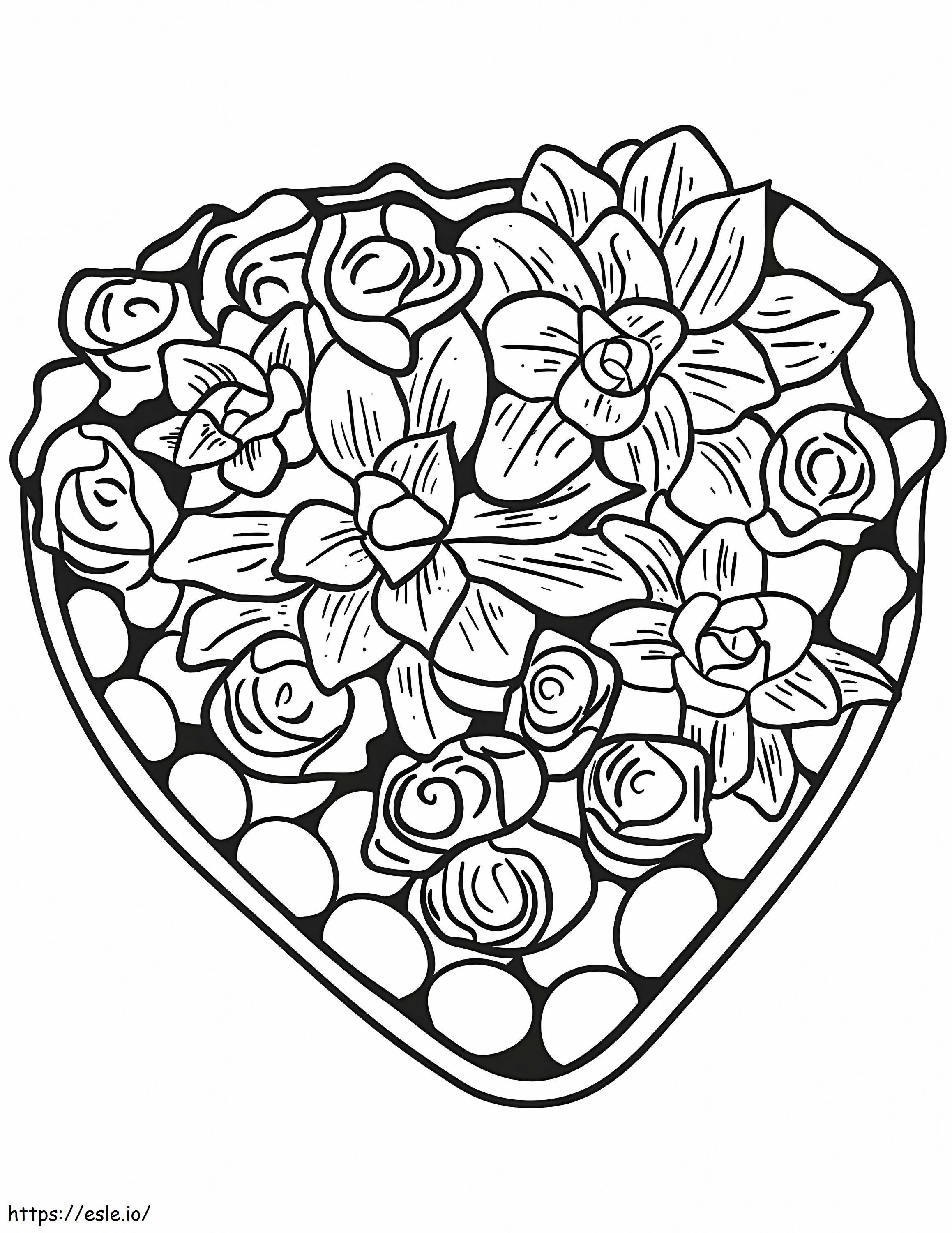 Inima de flori 791X1024 de colorat