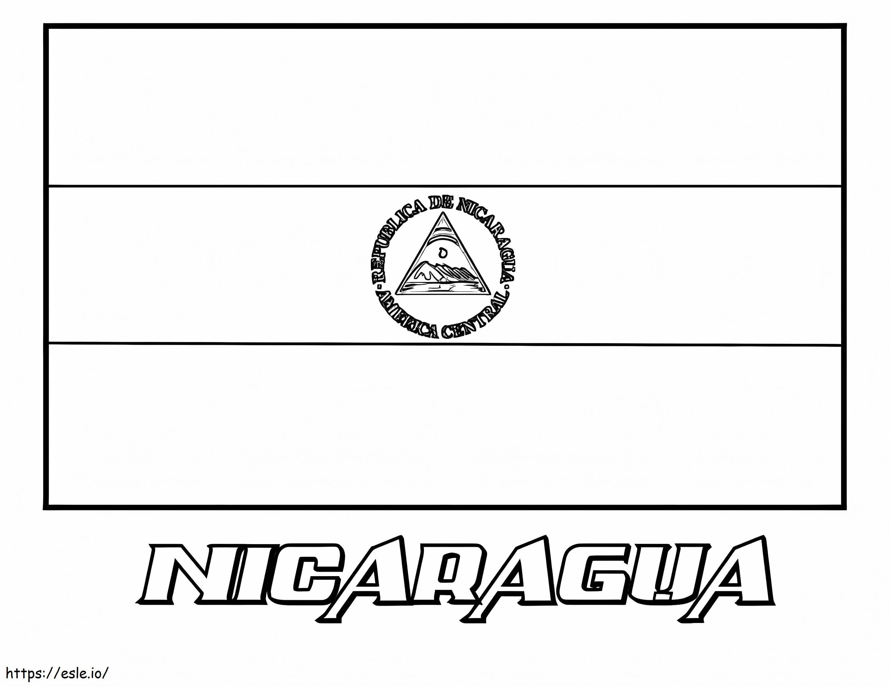 Coloriage Drapeau du Nicaragua à imprimer dessin