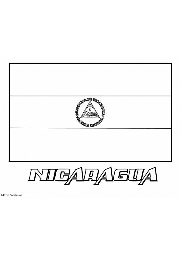 Bandeira da Nicarágua para colorir