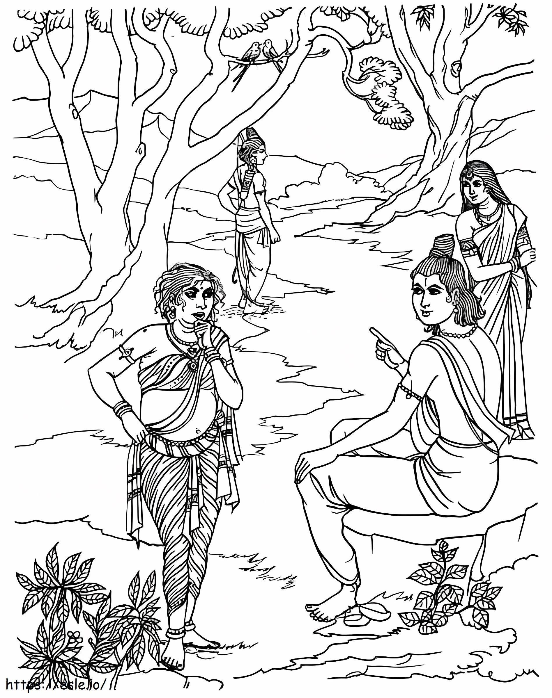 Ilmainen Ramayana värityskuva