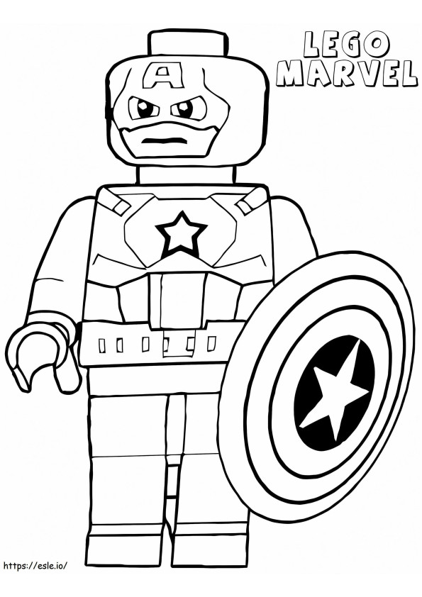 素晴らしいレゴのキャプテン・アメリカ ぬりえ - 塗り絵