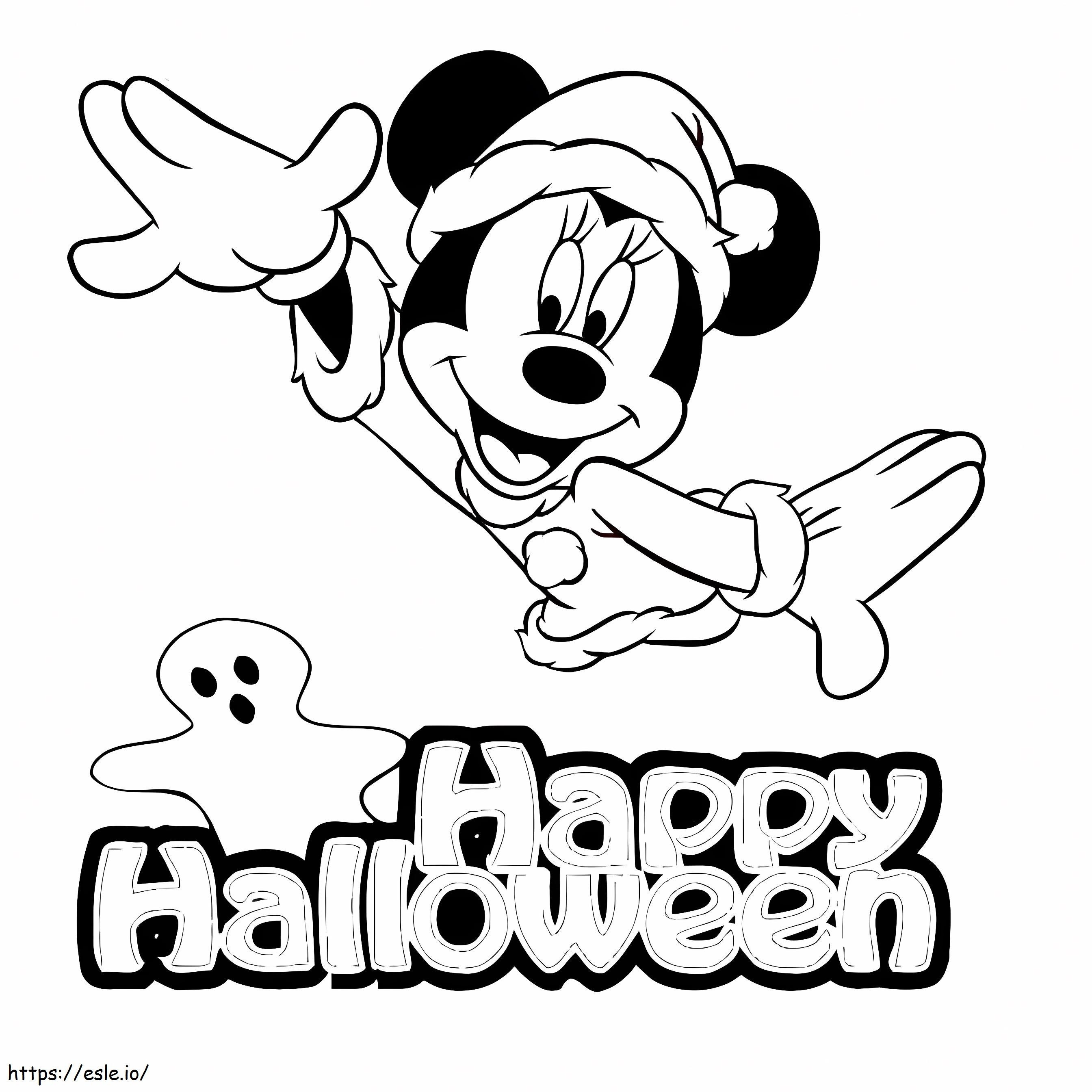 Halloween Minnie para colorir
