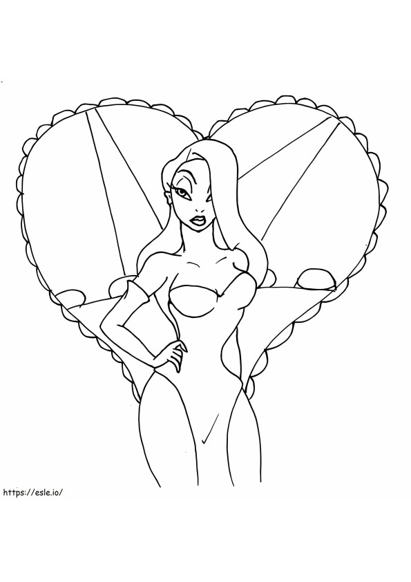 Printable Jessica Rabbit coloring page