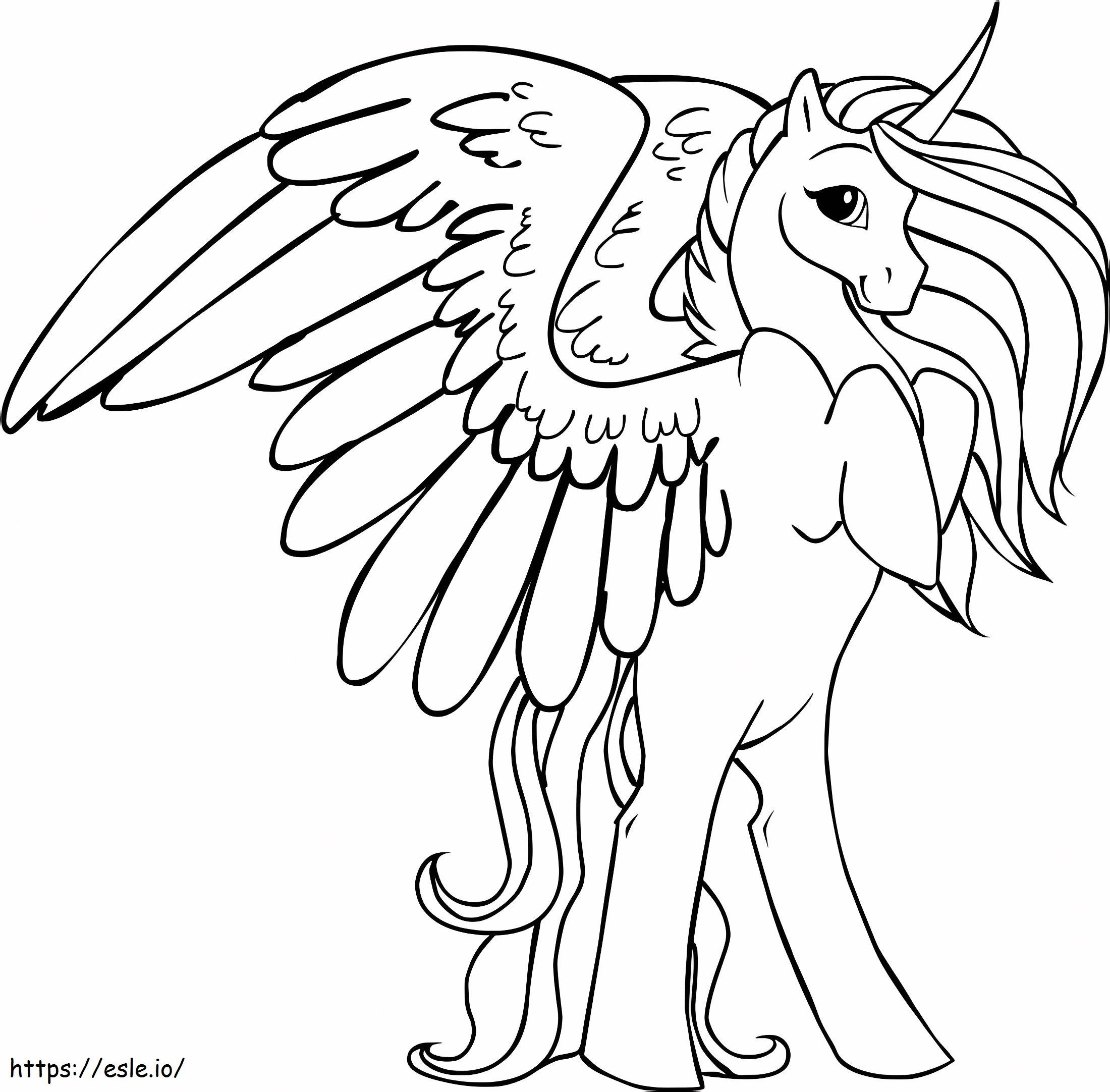 Beautiful Winged Unicorn coloring page