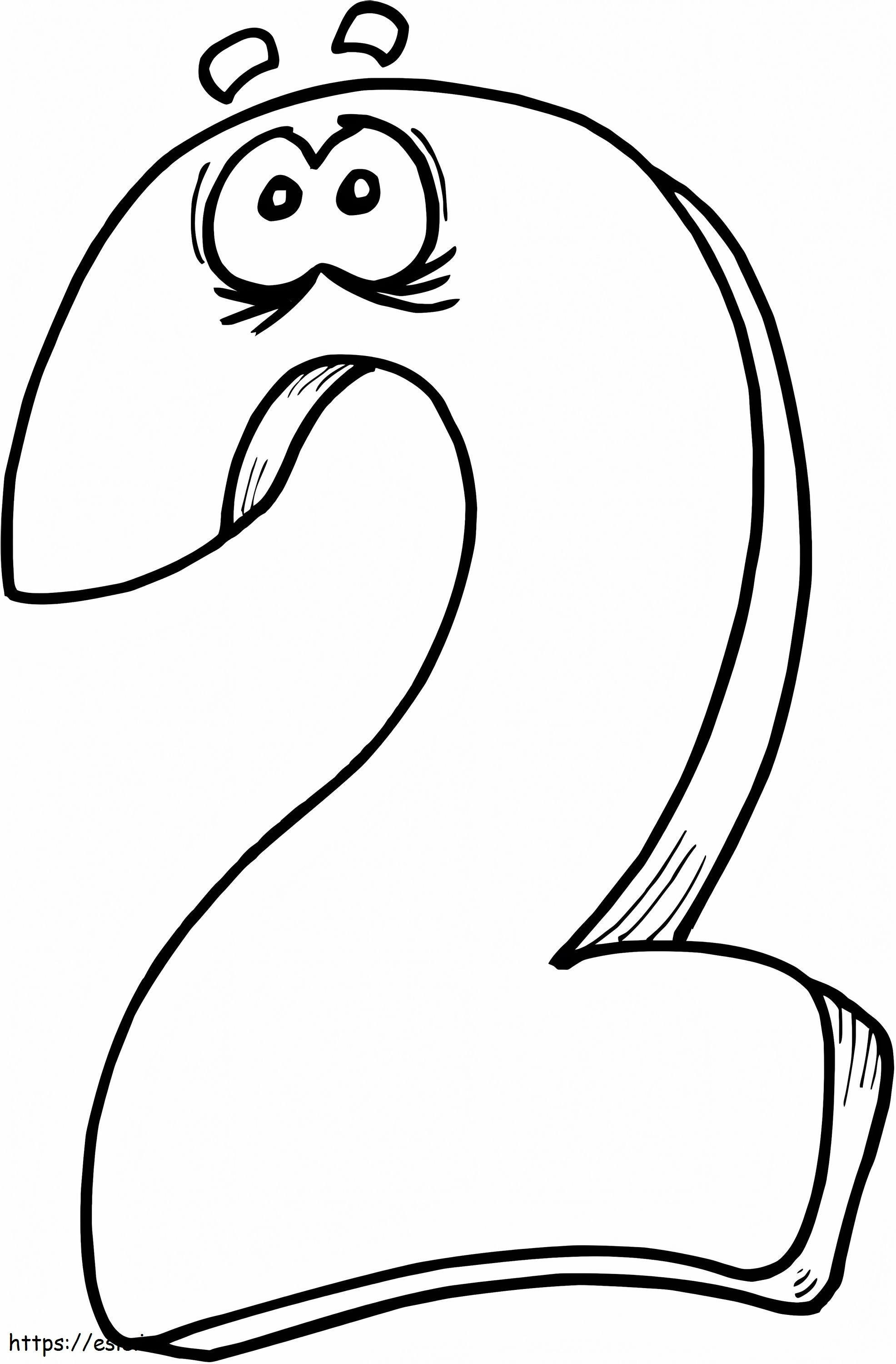 Sad Number 2 coloring page