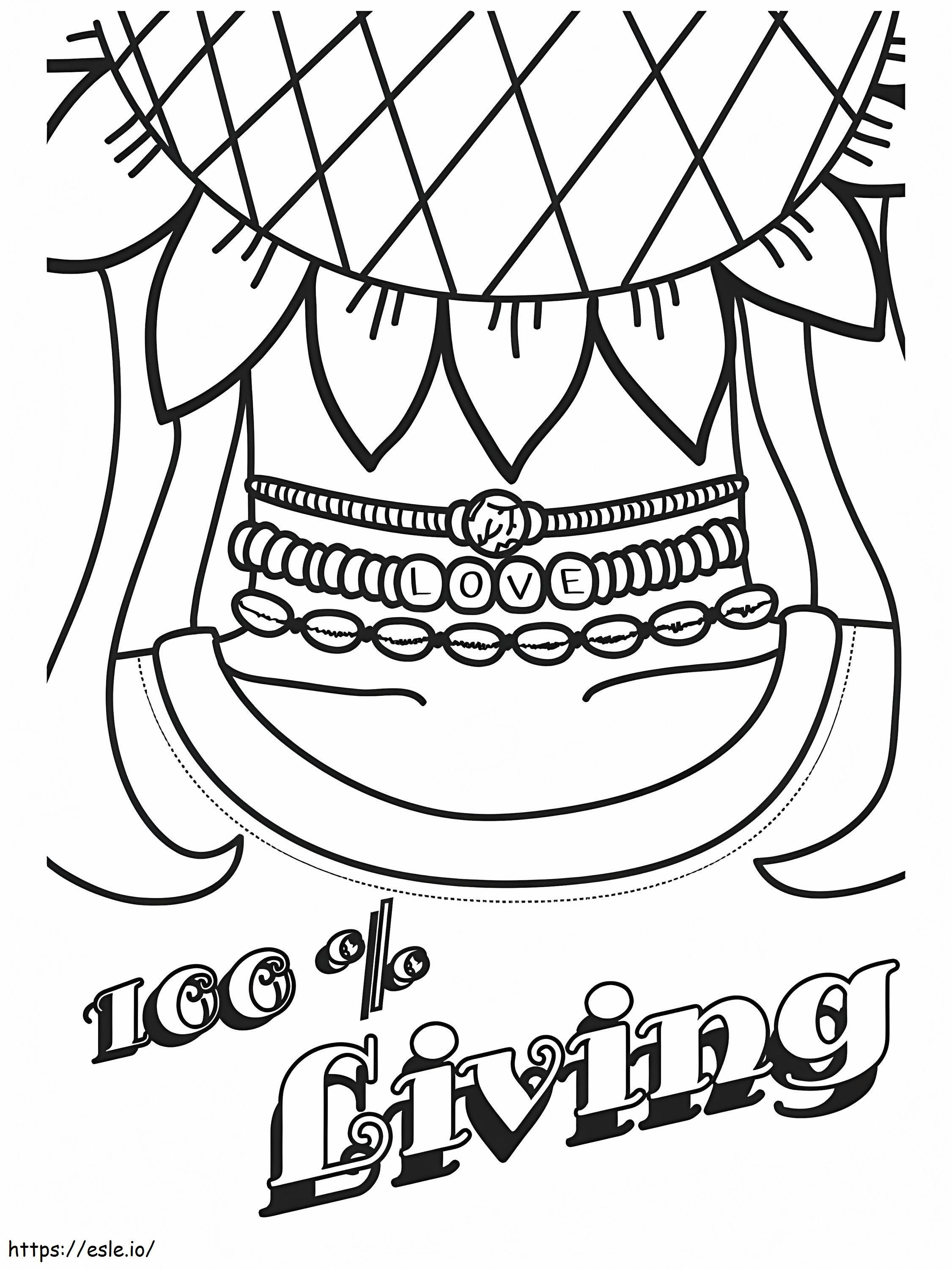 VSCO Girl 100 Percent Living coloring page