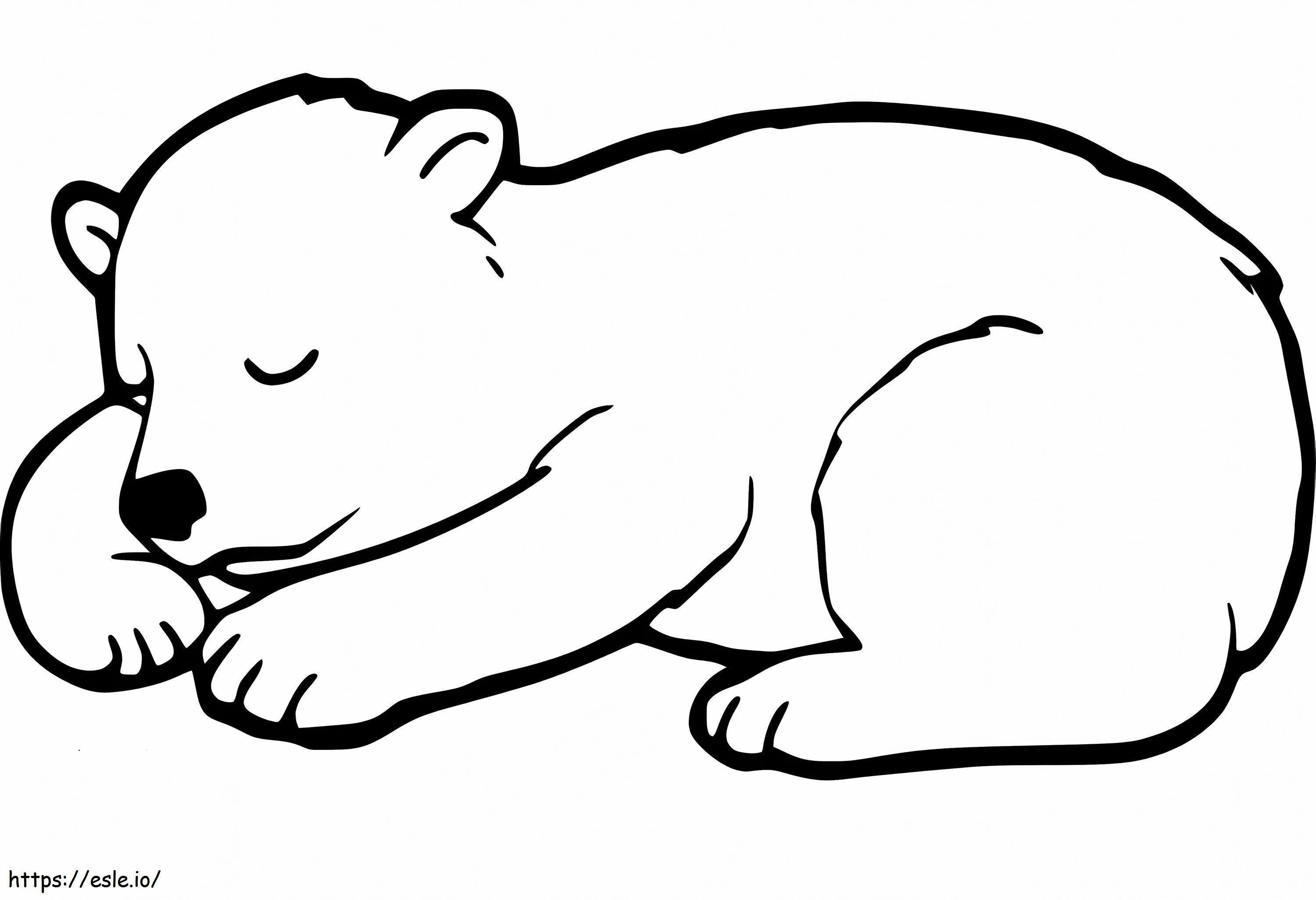 Black Bear Cub Sleeping coloring page