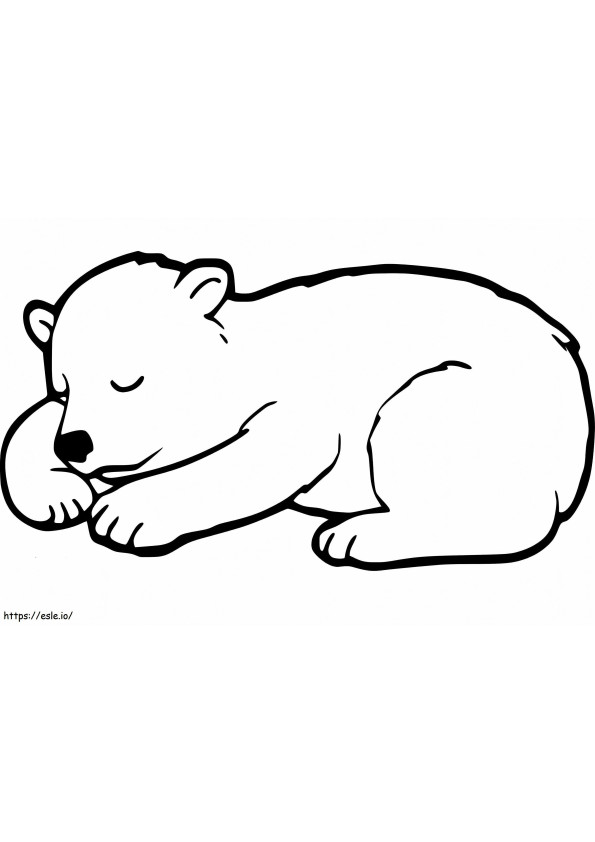 Filhote de urso preto dormindo para colorir