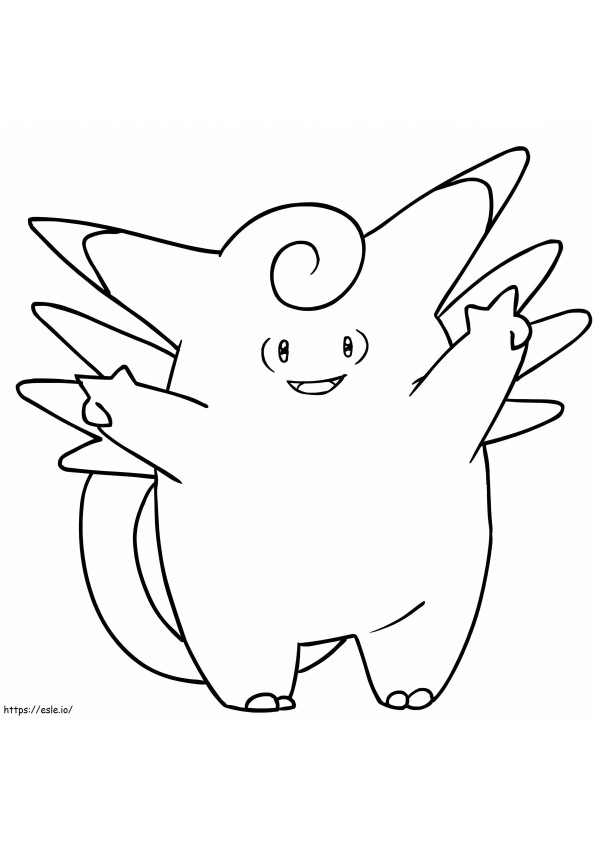 Cute Clefable coloring page