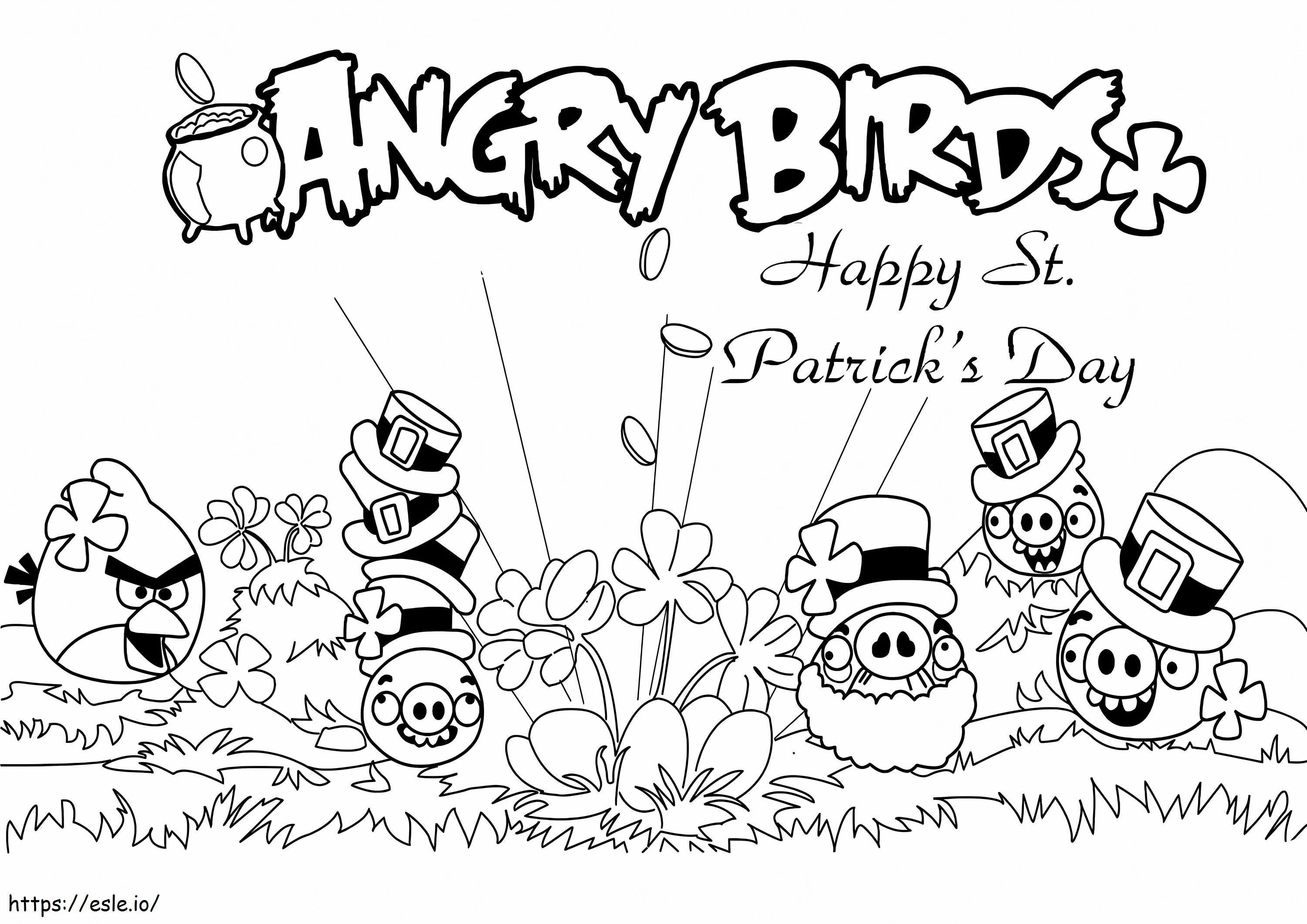 Coloriage Angry Birds Joyeuse Saint-Patrick à imprimer dessin