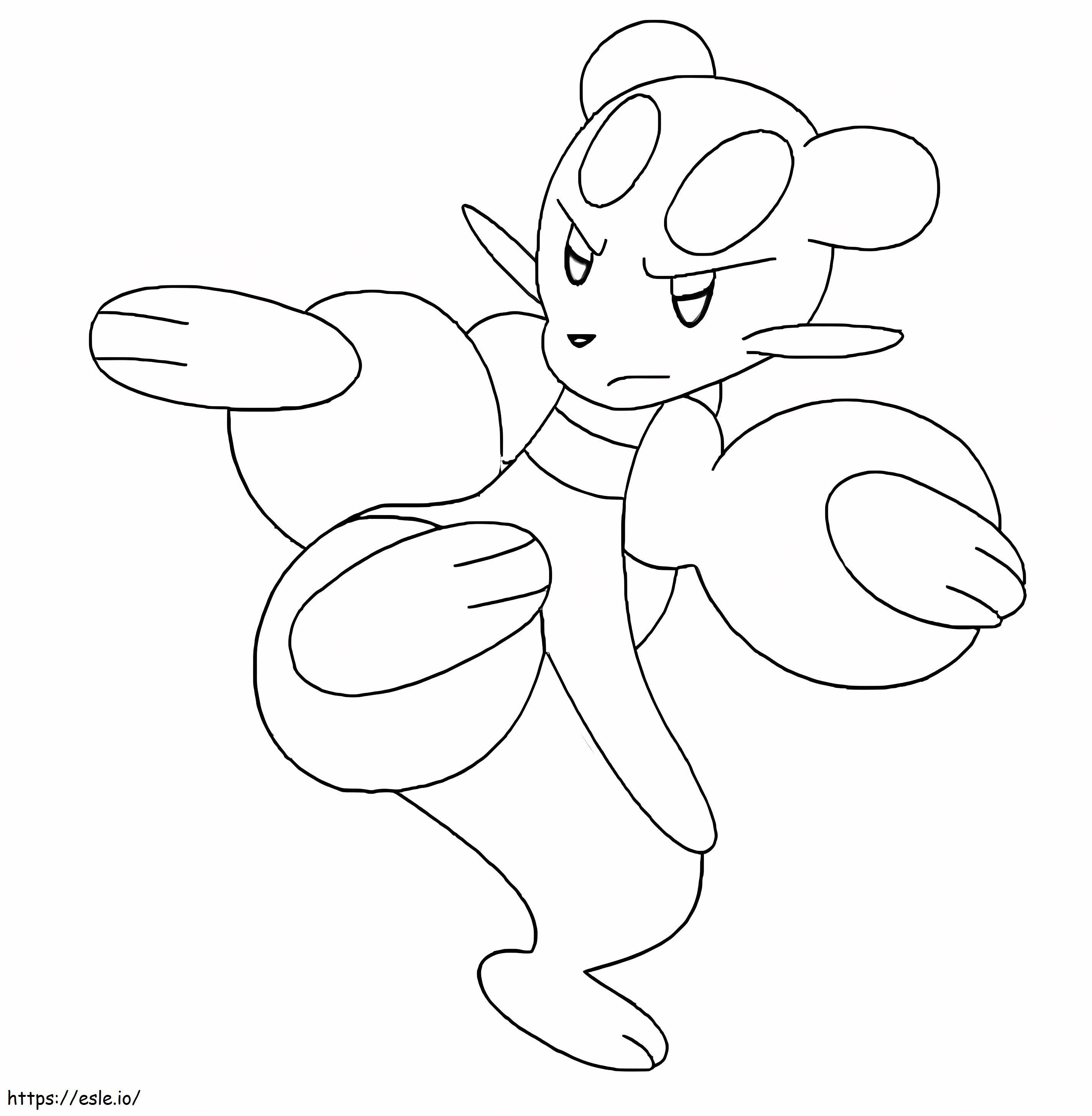 Coloriage Mienfoo Pokémon 4 à imprimer dessin