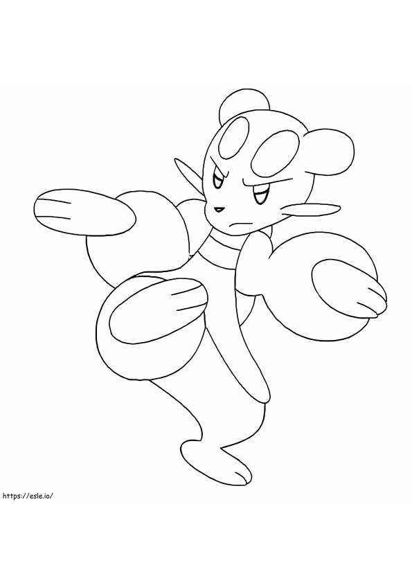 Pokémon Mienfoo 4 para colorir