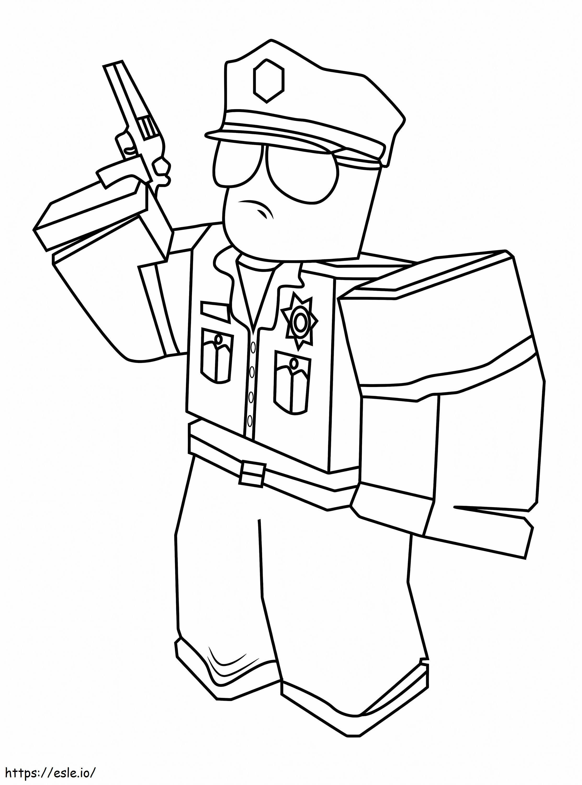 Polícia Roblox com arma para colorir