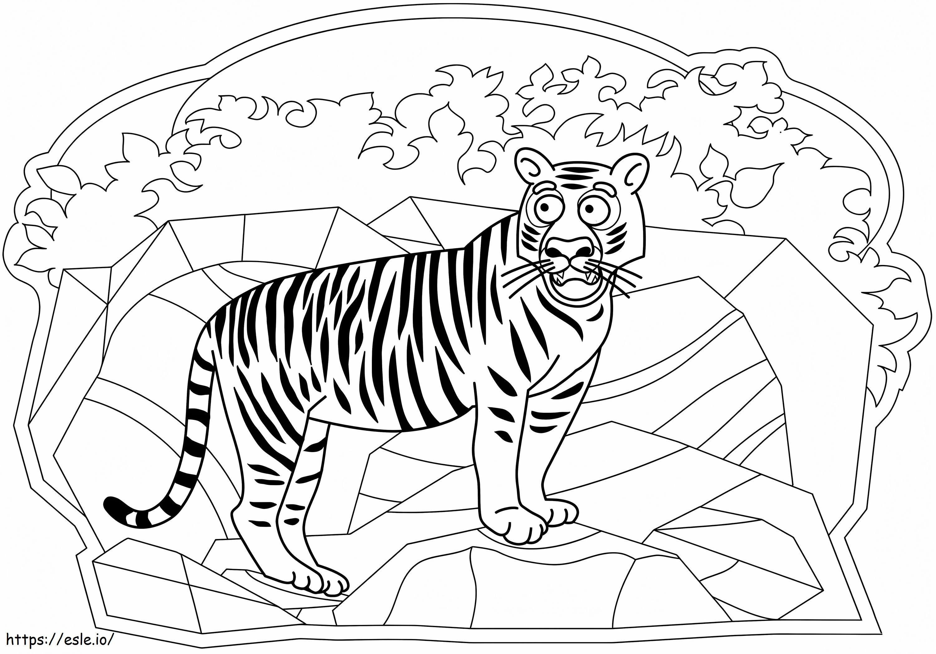Surprising Tiger coloring page