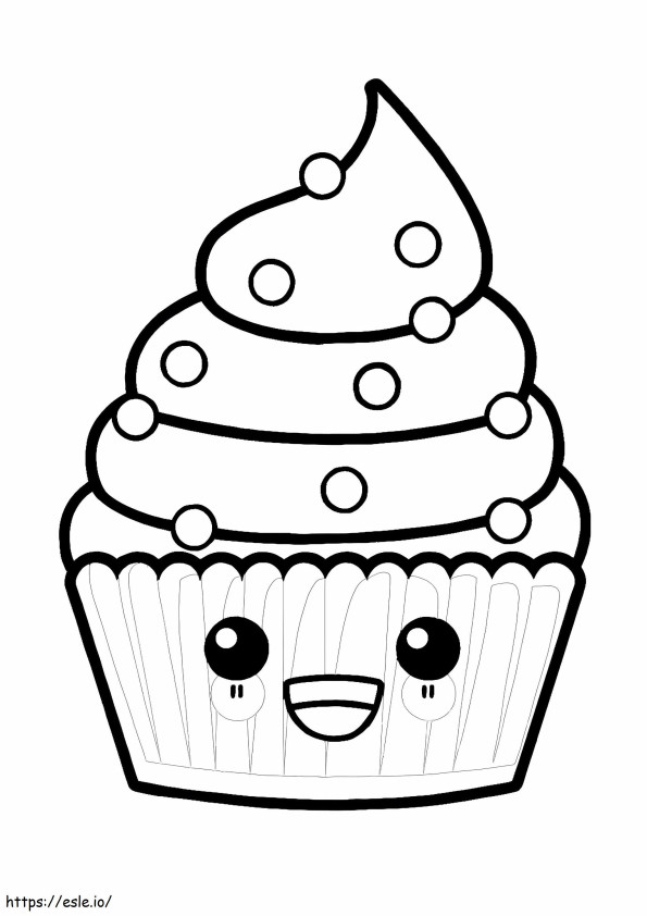 Funny Cupcake coloring page