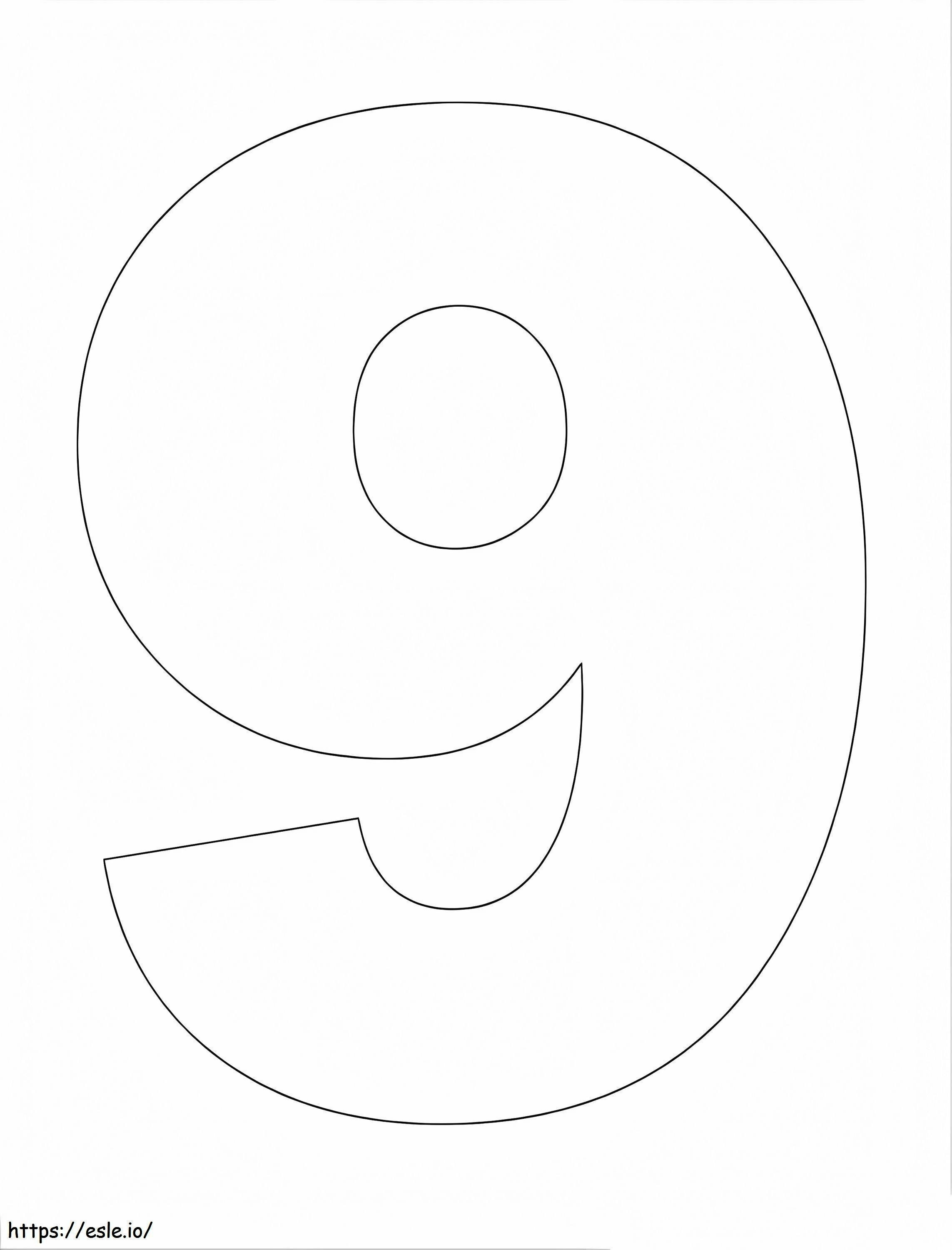Free Number 9 coloring page