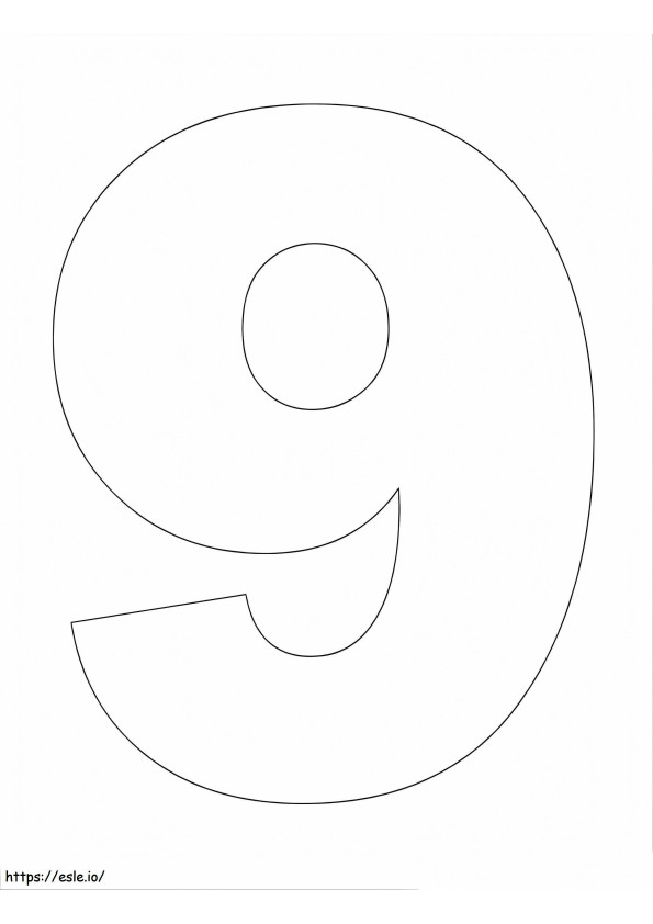 Free Number 9 coloring page