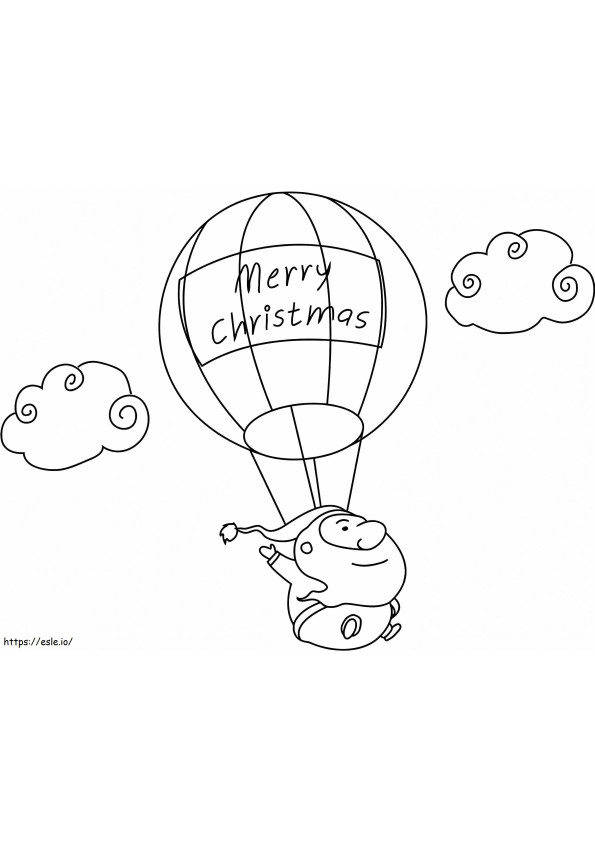 Papai Noel no globo para colorir