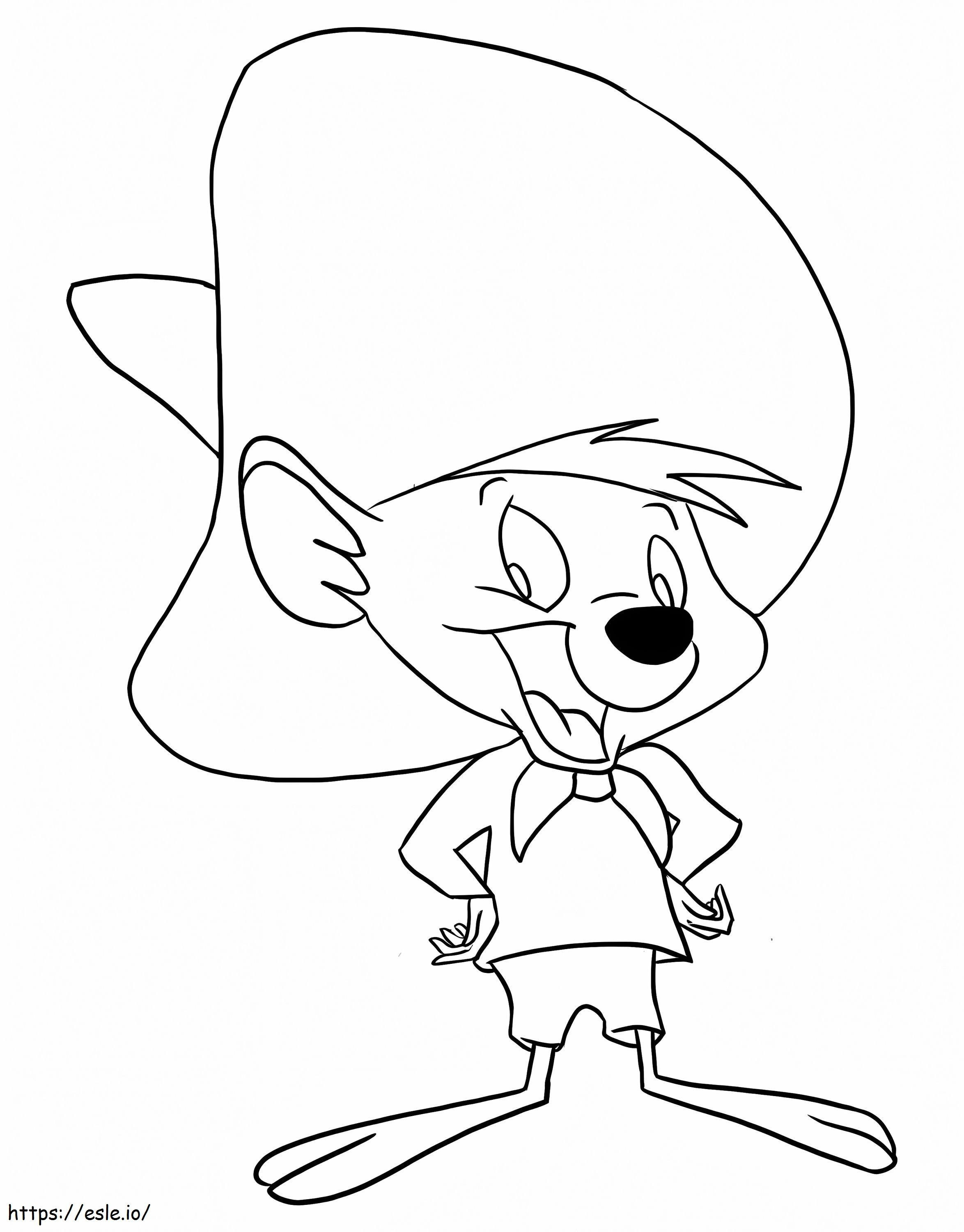 Friendly Speedy Gonzales coloring page